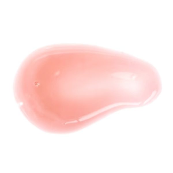 a pink liquid on a white background