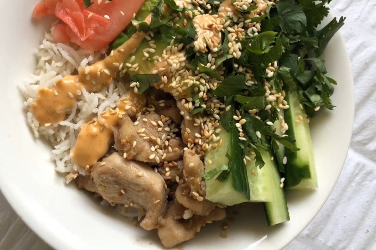 Teriyaki Chicken Sushi Bowl made by Face Fit naturopath, Evie